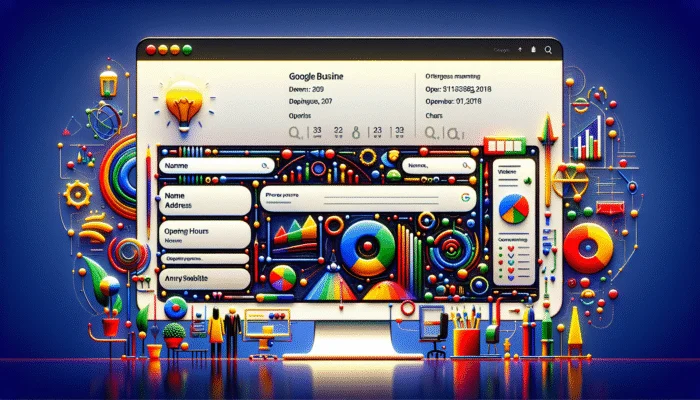 Optimise Your Google Business Profile for Visibility: A completed Google Business Profile on a computer screen with vibrant icons and professional layout.