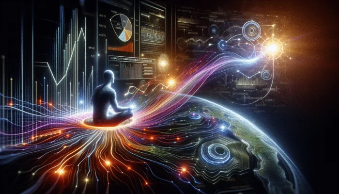 Individual using AI to analyse competitor backlinks, identifying trends and opportunities in industry-specific forums and blogs.